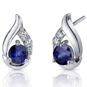 Radiant Teardrop 1.50 Carat Sapphire Earrings