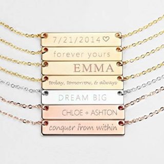 Customizable Gold Bar Necklace