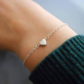 Dainty Heart Bracelet - silver charm bracelets