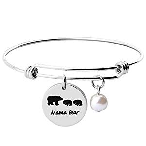 Mama Bear Wire Charm Bracelet