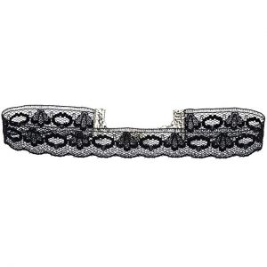Twilight's Fancy Delicate Scalloped Black Lace Choker Necklace (5 Adjustable Sizes)