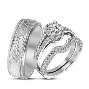 8. Round Cut Solitaire Contoured Complementary Set