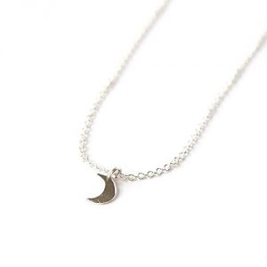 7. Adorn512 Sterling Silver Tiny Moon Necklaces