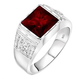 4. Sterling Manufacturers Red Square Center Stone Ring