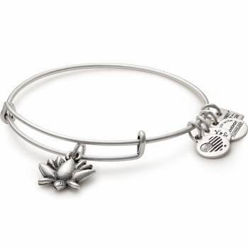 Alex and Ani Charity By Design Lotus Blossom Rafaelian Silver Bangle Bracelet