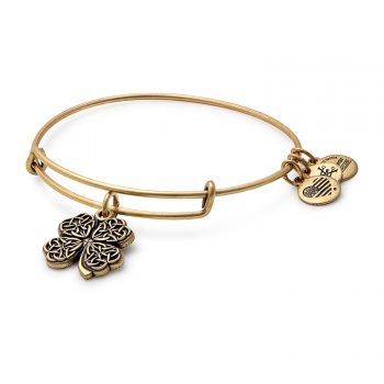 Alex and Ani Four Leaf Clover IV Rafaelian Silver Bangle Bracelet