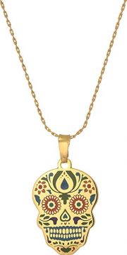 Alex and Ani Women's Color Infusion Calavera 32" Expandable Necklace Shiny Gold One Size