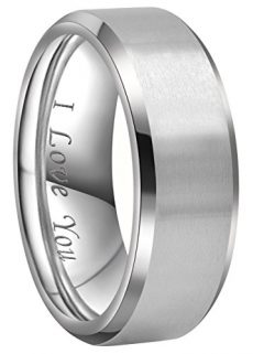 3. Crownal Titanium White Gold Rings for Men