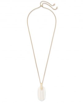 Kendra Scott Inez Long Pendant Necklace Gold - White Mother of Pearl