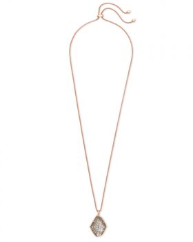 Kendra Scott Kalani Adjustable Pendant Necklace in Sable Mica and Rose Gold