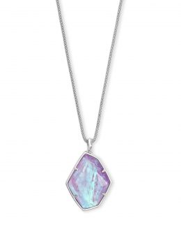 Kendra Scott Kalani Pendant Necklace Silver/Amethyst Dichroic Glass