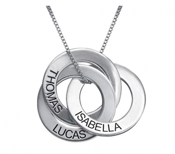 Personalized Russian Ring Necklace w/Name Engraving-Personalized & Custom Made Jewelry for Mom