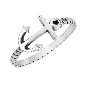loseoutWarehouse Sterling Silver Anchor of My Soul Ring (Color Options, Sizes 2-15)