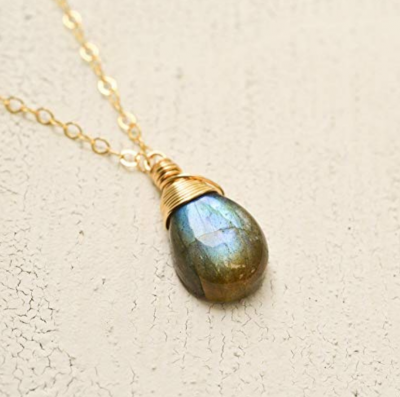 Wire Wrapped Labradorite Tear Drop