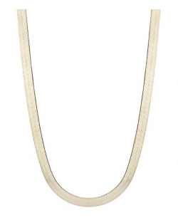 Floreo 10k Yellow Gold Super Flexible Silky Herringbone Chain Necklace for Women and Men, 0.3” (8mm)