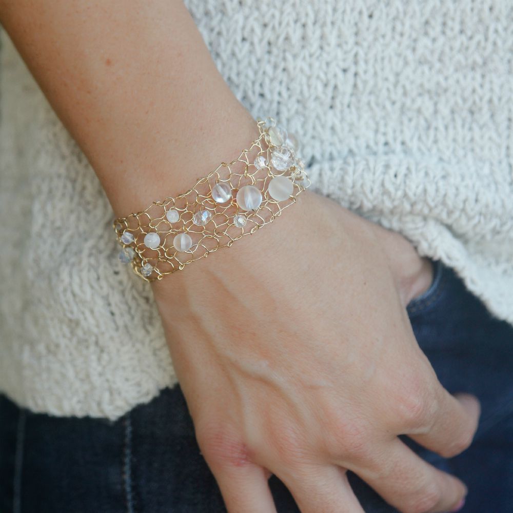 Moonstone bracelet Moonstone Jewelry blue gemstone moonstone crystal bracelet Christmas gift for her gold bracelet