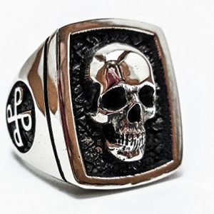 Phantom Skull Ring, 925 Sterling Silver Style Heavy Biker Harley Rocker Men's Jewelry, Skull ring