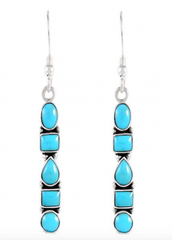 925 Sterling Silver Earrings in Genuine Turquoise & Gemstones