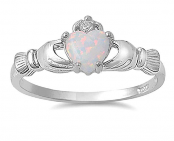 Oxford Diamond Co Sterling Silver Irish Claddagh Simulated Gemstone Promise Ring Available