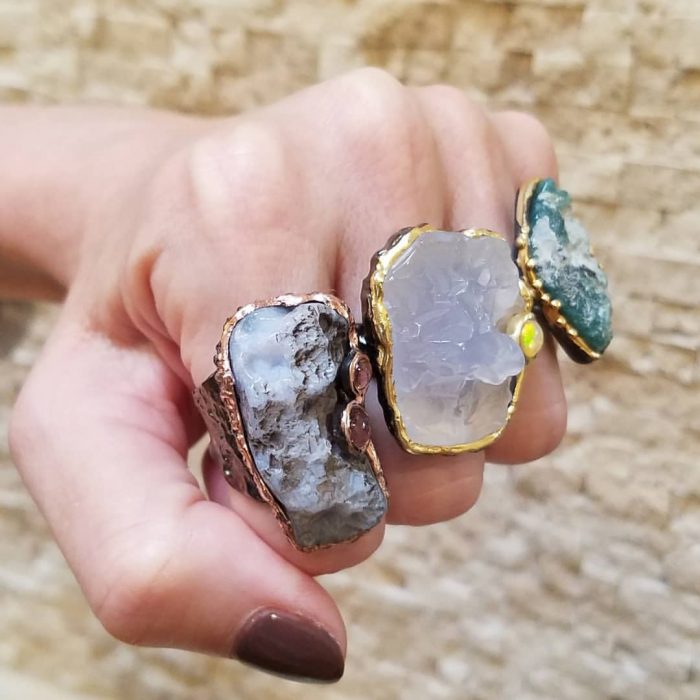 Raw on sale mineral rings