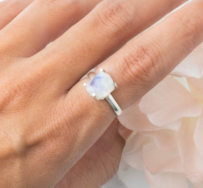 Raw Crystal Ring - Moonstone