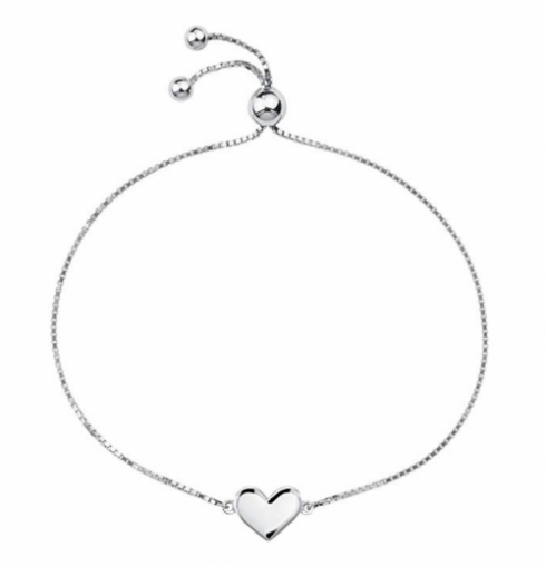 REEDS Sterling Silver Heart Bolo Bracelet