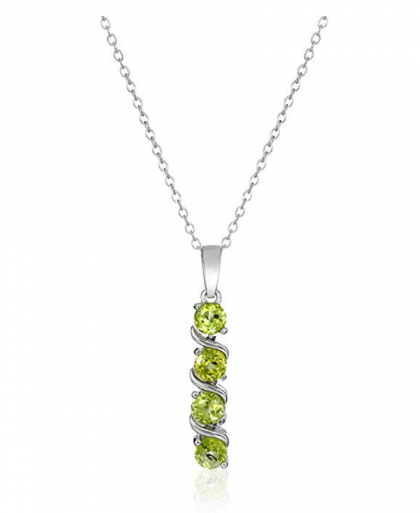 Amazon Collection Sterling Silver 4-Stone Necklace