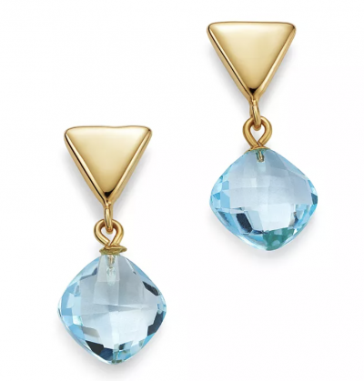 Bloomingdale’s Blue Topaz Triangle Drop Earrings