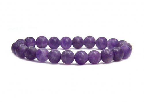 Handmade Amethyst Beads Stretch Bracelet