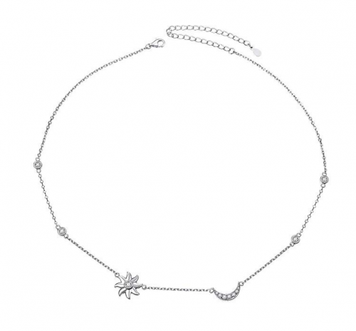 YinShan Adjustable Sun Moon and Star Silver Choker