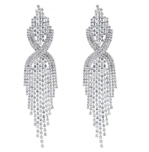 CHRAN Silver Chandelier Earrings