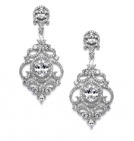 Mariell Victorian Scrolls Chandelier Earrings