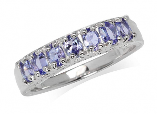 Silvershake Genuine Tanzanite Journey Ring