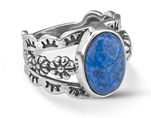 5. American West Sterling Silver Blue Denim Floral Ring