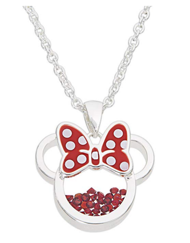 1. Disney Birthstone Women and Girls Jewelry Minnie Mouse Necklace