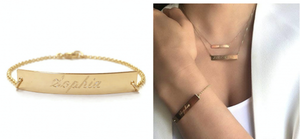 Zoe Lev Jewelry Engraved Nameplate Bracelet