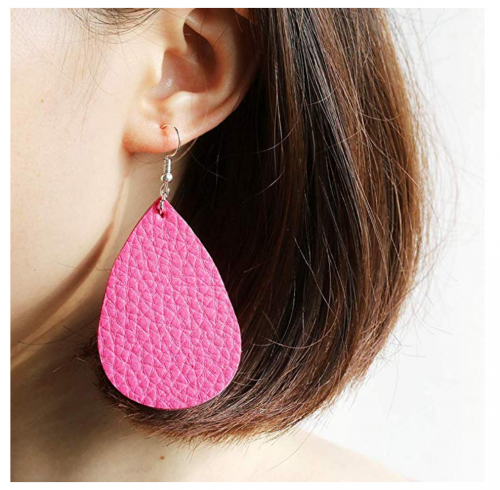 Details about   faux leather earrings 
