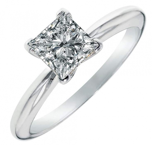 Clara Pucci Moissanite 4-Prong Ring