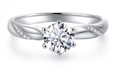 Stunning Flame Solitaire Engagement Ring