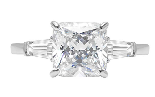 Clara Pucci Asscher 3-Stone Classic Solitaire