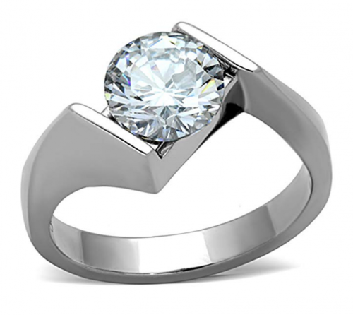 Marimor Jewelry Cubic Zirconia&Stainless Steel Ring