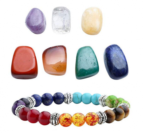 3. Top Plaza 7 Chakra Reiki Healing Crystals & Chakra Bracelet