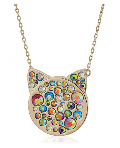 5. Betsey Johnson Multi-Stone Pave Cat Necklace