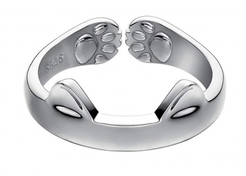 1. Jewever S925 Sterling Silver Cat Ring