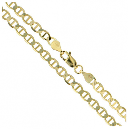 Real 10k/14k Gold Mariner Link Chain Necklace