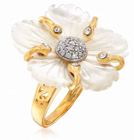 Ross-Simons Italian Mother-Of-Pearl Flower Ring