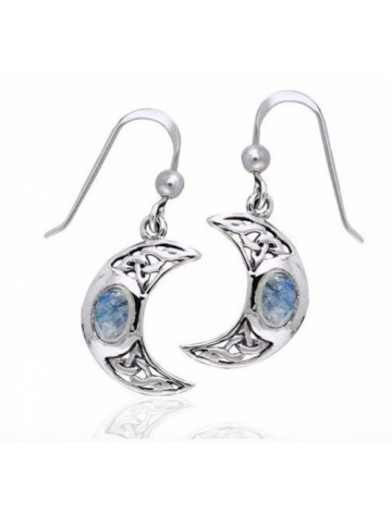 Silver Insanity Celtic Knot and Crescent Moon Earrings