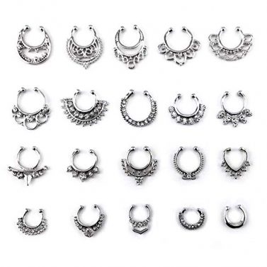 Silver Twenty Piece Bull Ring Set