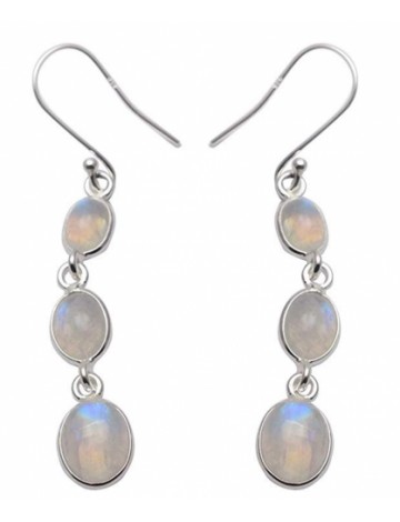  Silver Palace Handmade Rainbow Moonstone Earrings