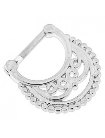  Silver Scrollwork Clicker Ring